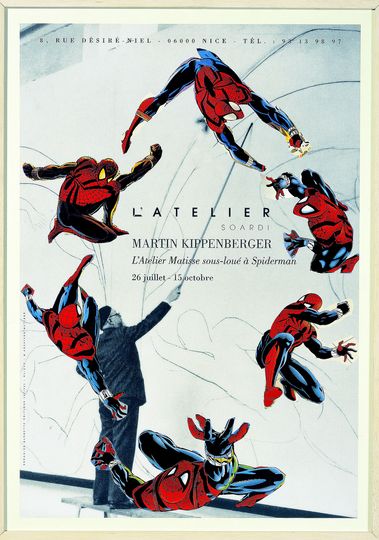 Kippenberger: Martin Kippenberger
L’Atelier Matisse sous-loué à Spiderman, Galerie Soardi, Nizza 1996
Estate of Martin Kippenberger, Galerie Gisela Capitain, Cologne
© Estate of Martin Kippenberger, Galerie Gisela Capitain, Cologne