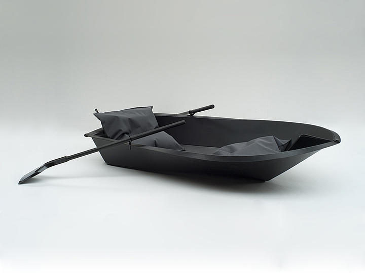 Folding boat: ‘Folding Boat’ is a seamless folding, leisure boat made from a standard sheet of plastic which can be assembled in a relatively short period of time. ‘Folding Boat’ was developed after a paper-folding workshop in which systems of creating various forms out of a single piece of material were introduced. The main advantages of the product are transportation, storage and assembly. Ideal for one or two people, ‘Folding Boat’ can be used in the urban environment (canals, ponds and lakes). Suitable for fisherman and campers; it also has the potential to be dispatched during disaster relief scenarios such as floods. ‘Folding Boat’ includes two cushions and two ores.

Please visit www.maarno.com for more information.

Materials: plastic sheet, ash, cordura fabric