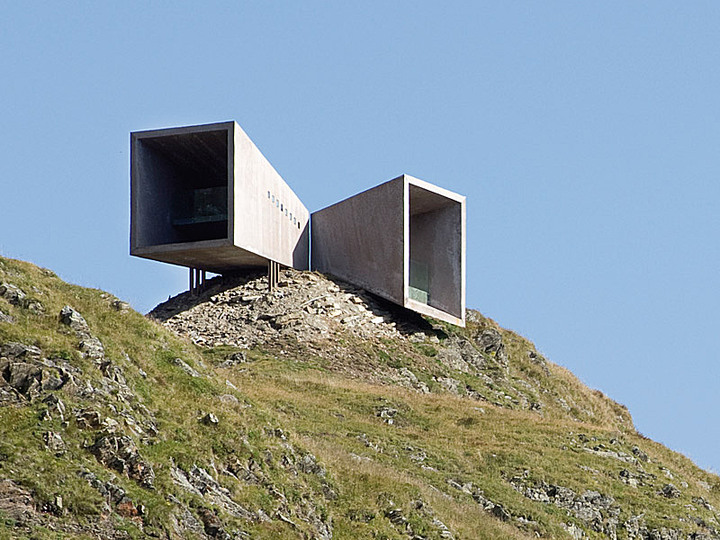 The 2015 best of penccil: The borders of Europe, open to each other until summer 2015, sadly closed one by one as a response to the Syrian refugee crisis. Borders are managed by politicians. What borders could do if looked at by architects can be seen in this project of architect Werner Tscholl. He exemplifies bringing cultures together with the Timmelsjoch Experience Pass Museum, presenting the history of the region and its communities between Austria and Italy. 

http://www.penccil.com/gallery.php?p=142028460708