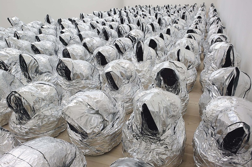 The 2015 best of penccil: In June 2015, the similarity between photos of stranded migrants and Kader Attia's installation 'Ghost' from 2007 foretold a refugee wave and crisis of a scale the world did not see before.  http://www.penccil.com/gallery.php?p=703352392501