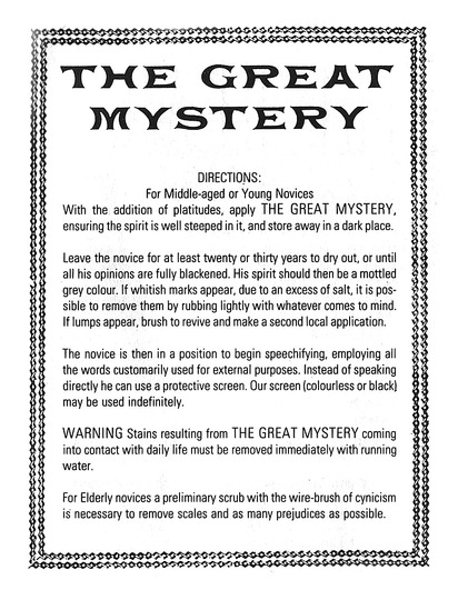 THE GREAT MYSTERY: 