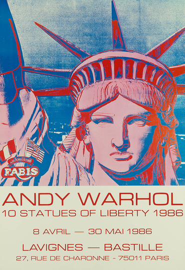 Posters. Andy Warhol: Andy Warhol, 10 Statues of Liberty, 1986 (Lavignes-Bastille, Paris), Museum für Kunst und Gewerbe Hamburg © 2014 The Andy Warhol Foundation for the Visual Arts, Inc. / Artists Rights Society (ARS), New York.