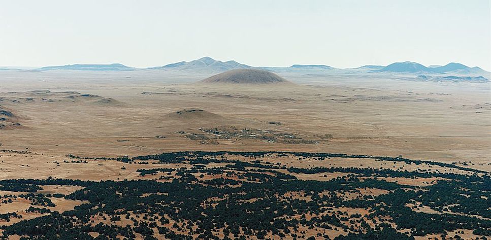 Landscape in my Mind: Axel Hütte, Horseshoe Crater, USA, 2008, C-Print, 157 x 282 cm. Courtesy Axel Hütte / Schirmer/Mosel, München © Axel Hütte Photo: © Axel Hütte