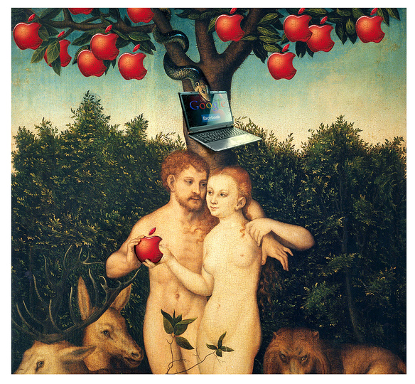 Wieslaw Smetek: Eve seduces Adam – not with an apple, but with the Apple logo. 