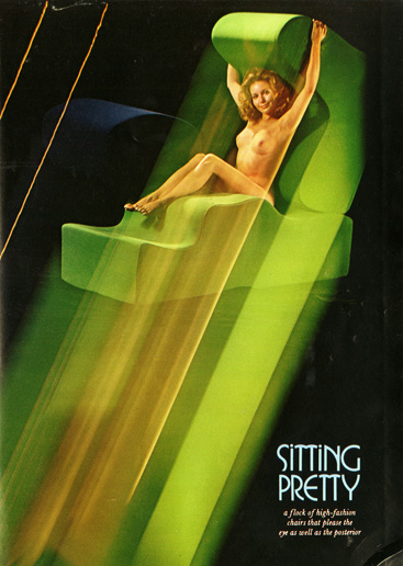 Playboy Architecture: Malitte Chair, February 1973 Playboy Issue, p. 113 © Playboy Enterprises International, Inc.