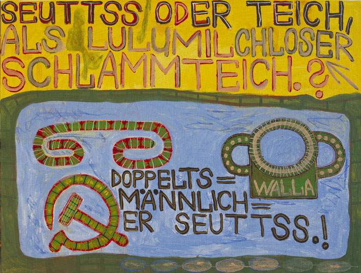The Artists of Gugging: Seutts oder Teich by August Walla, 1990 © Art Brut KG.