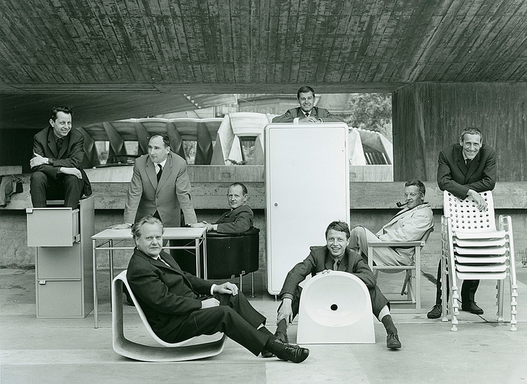 100 Years of Swiss Design: Alfred Hablützel, Designers and their furniture, 1964, Museum für Gestaltung Zürich, Design Collection © ZHdK. Through the decades of the 20th century, from the early years with their regional roots around the turn of the century through “Die gute Form” (Good Design) of the 1950’s was led by a young, globally networked generation of designers.