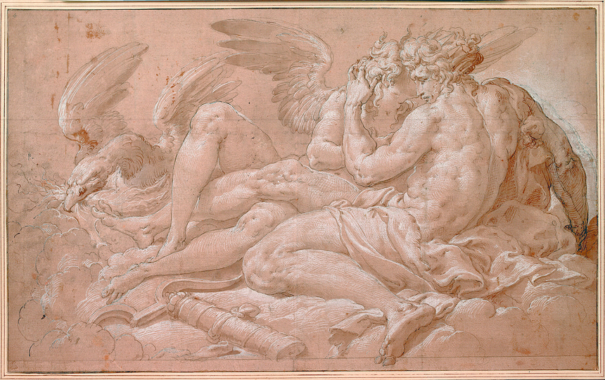High Renaissance: Niccolò dell’Abate (1509 or 1512-1572?), Jupiter and Cupid, c. 1560-1570,
Pen and brown ink, heightened with white, 28,1 x 45,4 cm