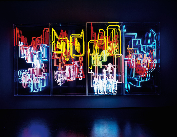 German Pop: KRIWET, Neon-Text 1-4, 1973. Courtesy BQ, Berlin.  Photo: Franz Wamhof, ZKM : Museum für Neue Kunst Karlsruhe
