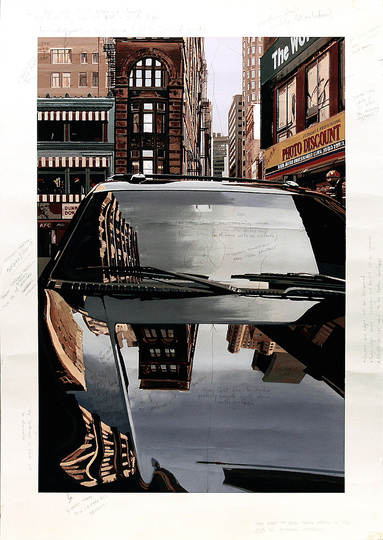 Richard Estes´ New York: Kentucky Fried Chicken, 2007, Richard Estes, Silkscreen Image: 24 x 16 in. (61 x 40.6 cm) Sheet: 28 1/2 x 20 in. (72.4 x 50.8 cm), Signed and inscribed “H.C.”, aside from the edition of 58 © Richard Estes, courtesy: Marlborough Gallery, New York