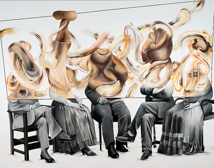 Contemporary Istanbul 2013: Aras Seddigh, Untitled, 2013, mixed media on canvas, 200 x 254.5 cm. Galeri Nev Istanbul, Istanbul.