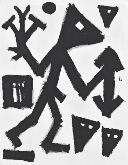 German Painting after the 1960s: A. R. Penck, Serie über Raum 7, 1982 Copyright: A. R. Penck, Serie über Raum 7, 1982, Kunstharz auf Leinwand, 146 x 114 cm, © BILDRECHT Wien, 2015, Foto: Mischa Nawrata, Wien