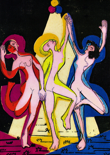 Ernst Ludwig Kirchner - Master of Color: Ernst Ludwig Kirchner, Colour Dance, 1933, Colour woodcut, 50 × 34.7 cm (print), 60 × 43.3 cm (sheet)