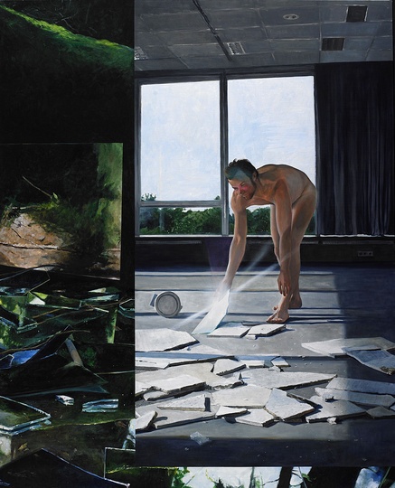 Martin Schnur: Vorspiegelung Pretension] #1, 2010, Oil on canvas, 235 x 190 cm