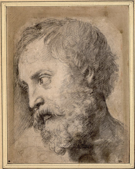High Renaissance: Raphael (1483-1520), The Head of an Apostle, 1519-1520,
Black chalk, 24 x 18,2 cm,