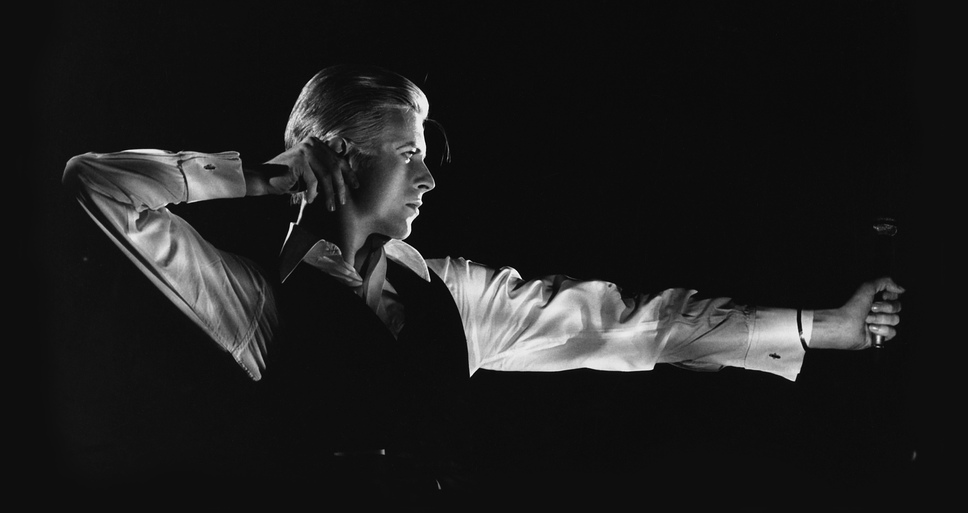 David Bowie is Crossing the Border.: The Archer
Station to Station tour, 1976 Photograph by John Rowlands © John Robert Rowlands