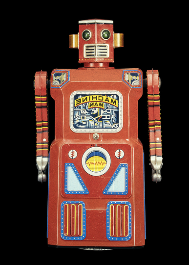 Black Box. A Cabinet of Robotic Curiosities: Giant Non Stop Machine Man, Masudaya, Japan, c. 1962, 38 cm, collection Rolf Fehlbaum, Photo: Moritz Herzog
