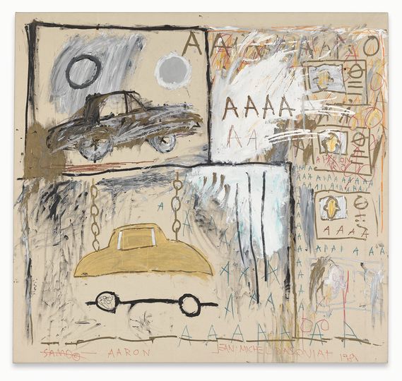 The Warhol & Basquiat Collaboration: Jean-Michel Basquiat, Cadillac Moon, 1981. Sammlung Bischofberger, Schweiz