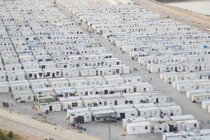Design for Disaster: Nizip II, Container Camp. Tobias Hutzler, 2014. Courtesy of the artist. Courtesy: Insecurities: Tracing Displacement and Shelter, MoMA.