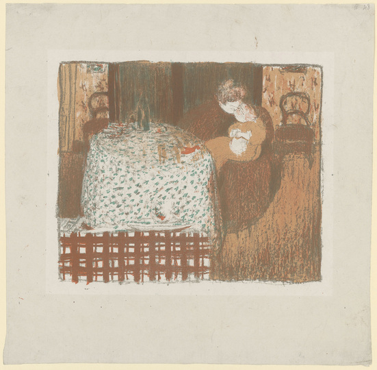 Édouard Vuillard: Turn of the Century Paris: Édouard Vuillard, Trial proof: Maternité (Maternity), 1896, Lithography, 309 × 316 mm (sheet size, irregular) © Staatliche Graphische Sammlung München