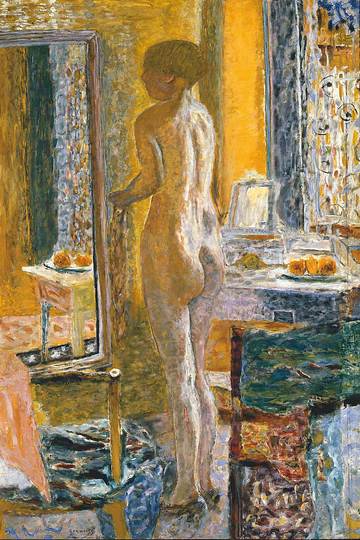 Pierre Bonnard: The Memory of Colors: Figure before a Mirror, 1931, Nu au miroir, oil on canvas, 153,5 × 104,3 cm. Fondazione Musei Civici di Venezia, Galleria Internazionale d’Arte Moderna di Ca’ Pesaro © Photo Archive - Fondazione Musei Civici di Venezia