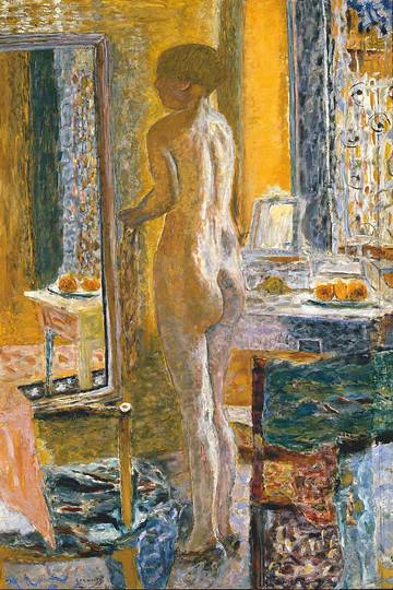 Pierre Bonnard: The Memory of Colors: Figure before a Mirror, 1931, Nu au miroir, oil on canvas, 153,5 × 104,3 cm. Fondazione Musei Civici di Venezia, Galleria Internazionale d’Arte Moderna di Ca’ Pesaro © Photo Archive - Fondazione Musei Civici di Venezia