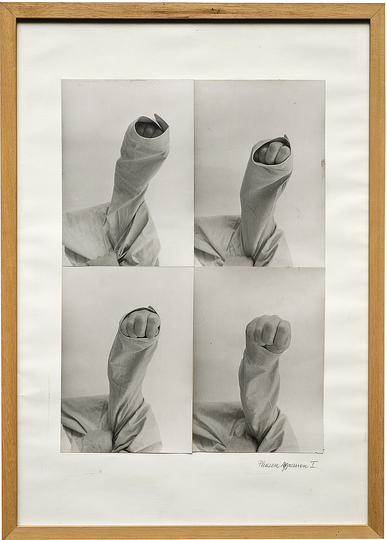Karl Neubacher: Media Artist, 1926-1978: Aggression I, 1971, Collage of 4 photographs, 45.2 × 32 cm, 65 x 46,4cm (frame). Courtesy private collection. Photos: Hans Georg Tropper, Graz.