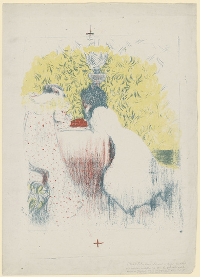 Édouard Vuillard: Turn of the Century Paris: Édouard Vuillard, Trial proof: Les deux belles soeurs, ca. 1899, Lithography, 492 × 350 mm (sheet size) © Staatliche Graphische Sammlung München