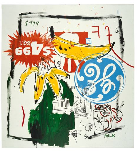 The Warhol & Basquiat Collaboration: Jean-Michel Basquiat & Andy Warhol, Bananas, 1985. Privatsammlung