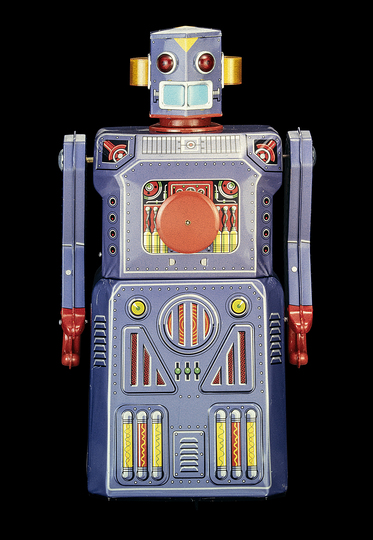 Black Box. A Cabinet of Robotic Curiosities: Target Robot, Masudaya, Japan, 1965, 38 cm, collection Rolf Fehlbaum, Photo: Moritz Herzog