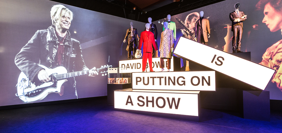 David Bowie is Crossing the Border.: Installation view of David Bowie Is exhibition at the Groninger Museum.