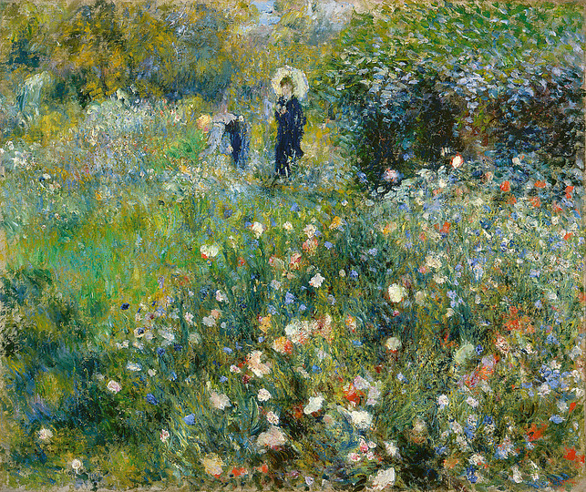 Monet and the Birth of Impressionism: Auguste Renoir (1841-1919), Woman with a Parasol in a Garden, 1875 oil on canvas, 54,5 x 65 cm. Museo Thyssen-Bornemisza, Madrid © Museo Thyssen-Bornemisza, Madrid