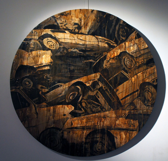 It´s Swab Barcelona: Denis Shevchuk “Traffic” 2012 Oil on canvas d 100 cm. AL Gallery,  San Petersburgo