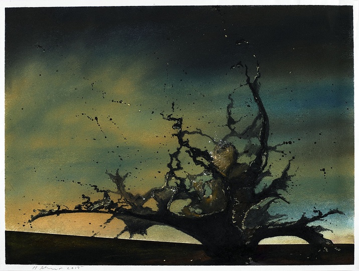 Martin Schnur: Schwarzes Gold [Black Gold] #3, 2012, Pastel on paper, 42 x 56 cm