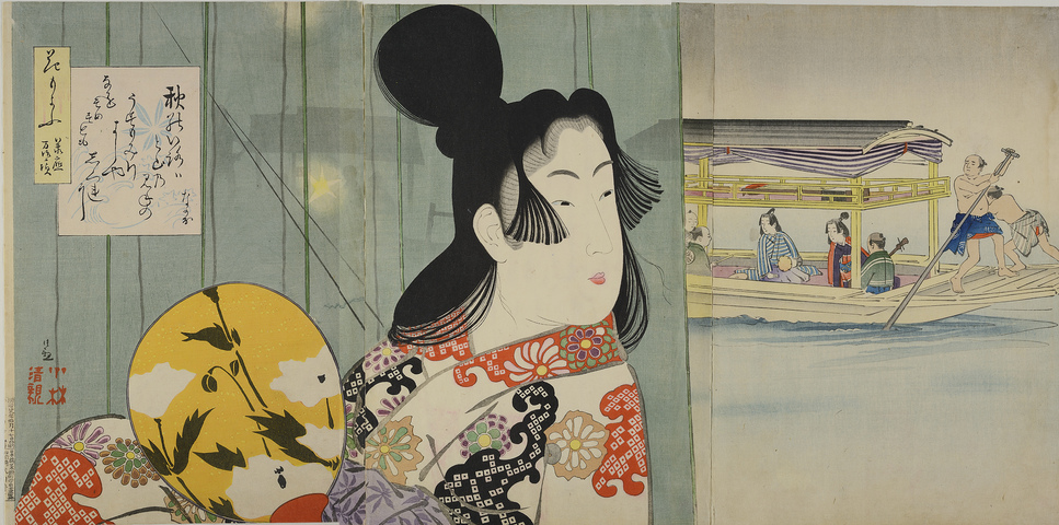 HOKUSAI X MANGA: Kobayashi Kiyochika (1847-1915), The Joo and Manji period, Japan, Tōkyō, 1896, tryptich, colour woodblock print, 35 × 72 cm, Museum für Kunst und Gewerbe Hamburg, © MKG
