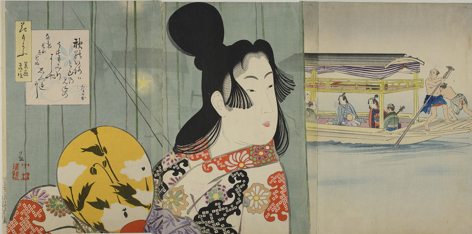 HOKUSAI X MANGA: Kobayashi Kiyochika (1847-1915), The Joo and Manji period, Japan, Tōkyō, 1896, tryptich, colour woodblock print, 35 × 72 cm, Museum für Kunst und Gewerbe Hamburg, © MKG
