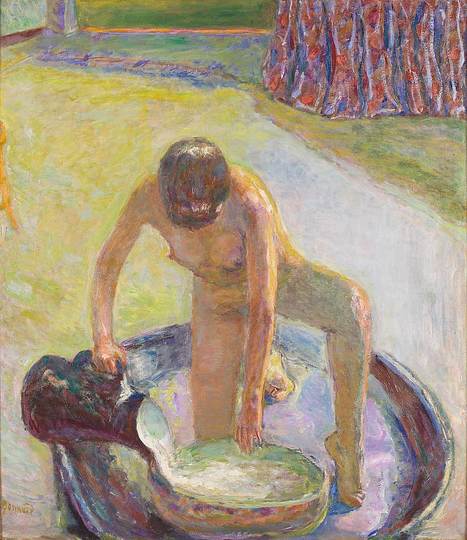 Pierre Bonnard: The Memory of Colors: A Figure in a Bath Tub, 1918 
Nu accroupi au tub, oil on canvas, 85 × 74 cm. Musée d’Orsay, Paris. Donation Zeïneb et Jean-Pierre Marcie-Rivière, 2010
© Musée d’Orsay/RMN