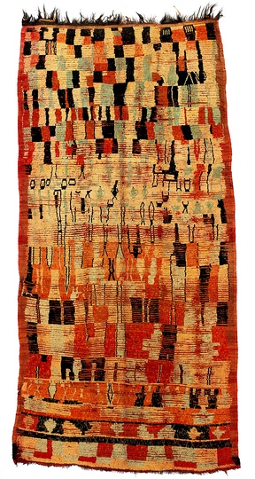 Moroccan Carpets and Modern Art: Carpet weaved in Youssoufia, Morocco in the 1st third 20th century.