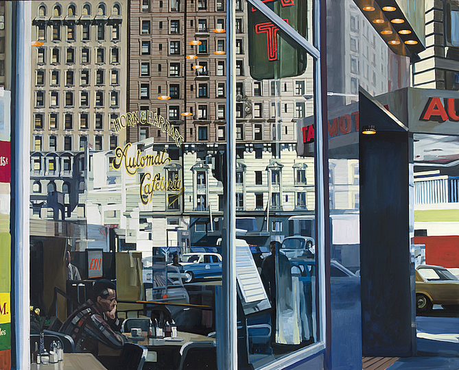 Richard Estes´ New York: Horn and Hardart Automat, 1967, Richard Estes, Oil on Masonite, 48 x 60 in. Private collection. Photo by Luc Demers