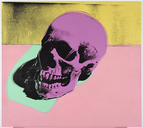 Pop Art 1960s: Andy Warhol, Skull, 1976, 183 x 203 x 3,5 cm, acrylic, silkcreen on canvas. Museum moderner Kunst Stiftung Ludwig, Wien © 2014. The Andy Warhol Foundation for the Visual Arts, Inc. / Artists Rights Society (ARS), New York Photo: Museum moderner Kunst Stiftung Ludwig Wien, On loan from  Österreichischen Ludwig Stiftung