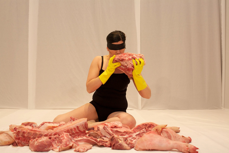 Contemporary Istanbul 2013: Nezaket Ekici, Flesh (No Pig But Pork), 2011, digital print, 100 x 150 cm. Photo by Edoardo Tomaselli. Pi Artworks Instanbul / London.