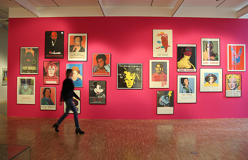 Posters. Andy Warhol: Posters. Warlhol Exhibition View at the Museum for Art and Design Hamburg. Photo: Michaela Hille.