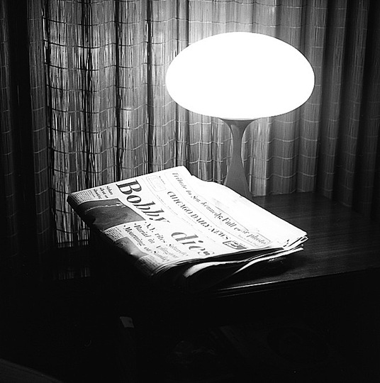 Paris Photo 2013: Vivian Maier Wilmette, IL (“Bobby Dies” Headline, Table Lamp at Night), 1968 Gelatin silver print, Stephen Bulger Gallery / Jeffrey Goldstein Collection, Exhibitor : Stephen Bulger.