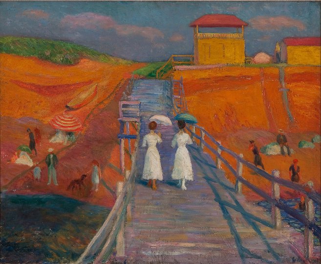 William Glackens: William Glackens. Cape Cod Pier, 1908. Oil on canvas, 26 x 32 in. (66 x 81.3 cm). Museum of Art, Fort Lauderdale, Nova Southeastern University; Gift of an Anonymous Donor, 85.74