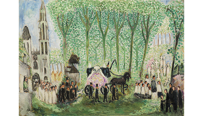Nils Dardel: Modern Dandy: Due to illness as a young child, Dardel developed a life-long obsession about sickness and early death. Nils Dardel, Burial in Senlis, 1913 © Nils Dardel. Bequest 1966 of Rolf de Maré.

