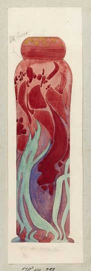 Hans Christiansen´s Jugendstil: Draft for a cylindrical vase design, 1901, Institute of  Mathildenhöhe, Städtische Kunstsammlung Darmstadt, long-tern loan of Sparkassen-Kulturstiftung Hessen-Thüringen, Frankfurt am Main, Photo: Gregor Schuster.