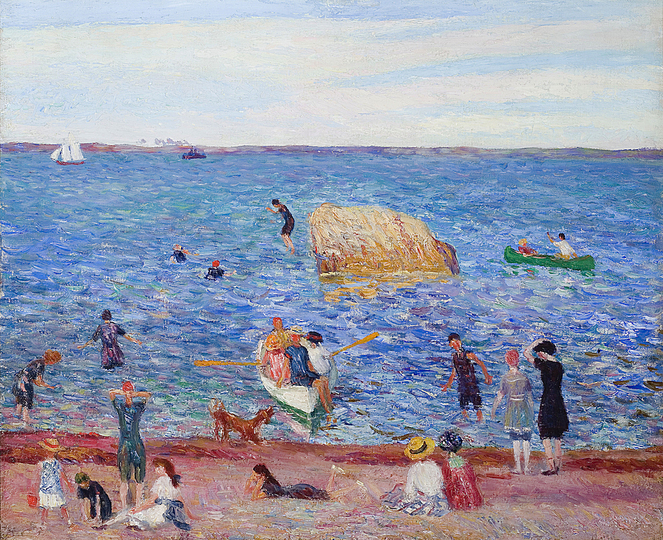William Glackens: William Glackens, Rock in the Bay, Wickford, 1909, Oil on canvas, 48 x 36 in. (121.9 x 91.4 cm.), Collection of the New Jersey State
Museum, Trenton; Museum Purchase, FA1985.34
