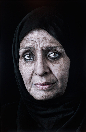 Contemporary Istanbul 2013: Shirin Neshat, Ghada (Mourners), The Book of Kings, series, 2013, c-print , 157.8 x 102.2 cm. Dirimart, Istanbul.