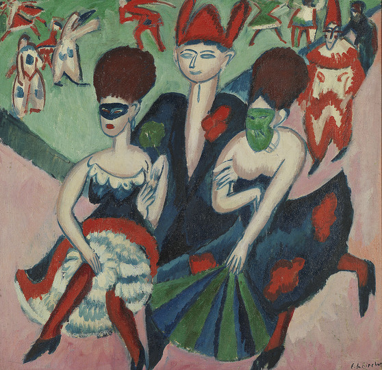 Ernst Ludwig Kirchner - Master of Color: Ernst Ludwig Kirchner, Masks on the Street, 1910, Oil on canvas, 112 × 114.5 cm

© Bayerische Staatsgemäldesammlungen, Sammlung Moderne Kunst at the Pinakothek der Moderne, Munich