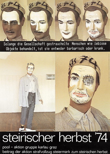 Karl Neubacher: Media Artist, 1926-1978: pool/Gruppe Karlau, steirischer herbst '74, 1974. Poster, 82.4 × 58.9 cm. Courtesy private collection.